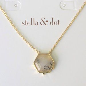Stella & Dot Gold-tone & Natural Stone Necklace NWT